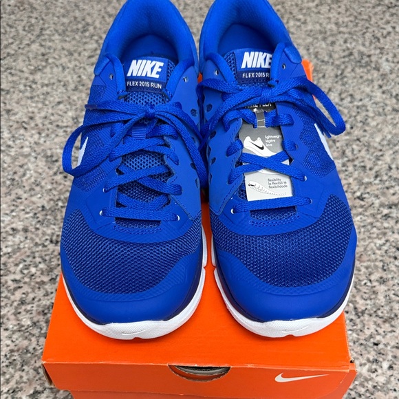 Nike Flex 2015 RN Royal Blue Sneakers with White Swoosh Dodger Blue Men’s 8 - Picture 2 of 12
